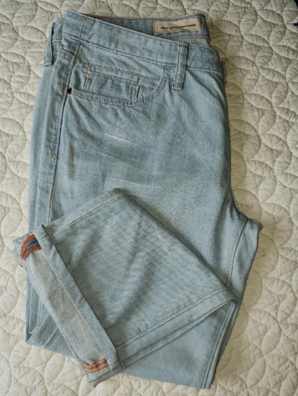 Pilcro and the Letterpress Light Wash Slim Straight Jeans